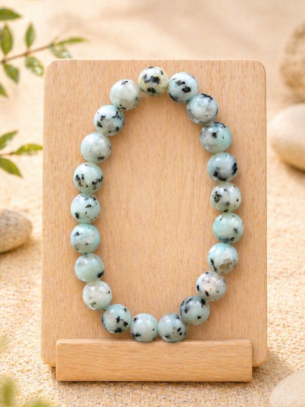 Kiwi Jasper Gemstone Bracelet | Handmade - Picture 5 of 7